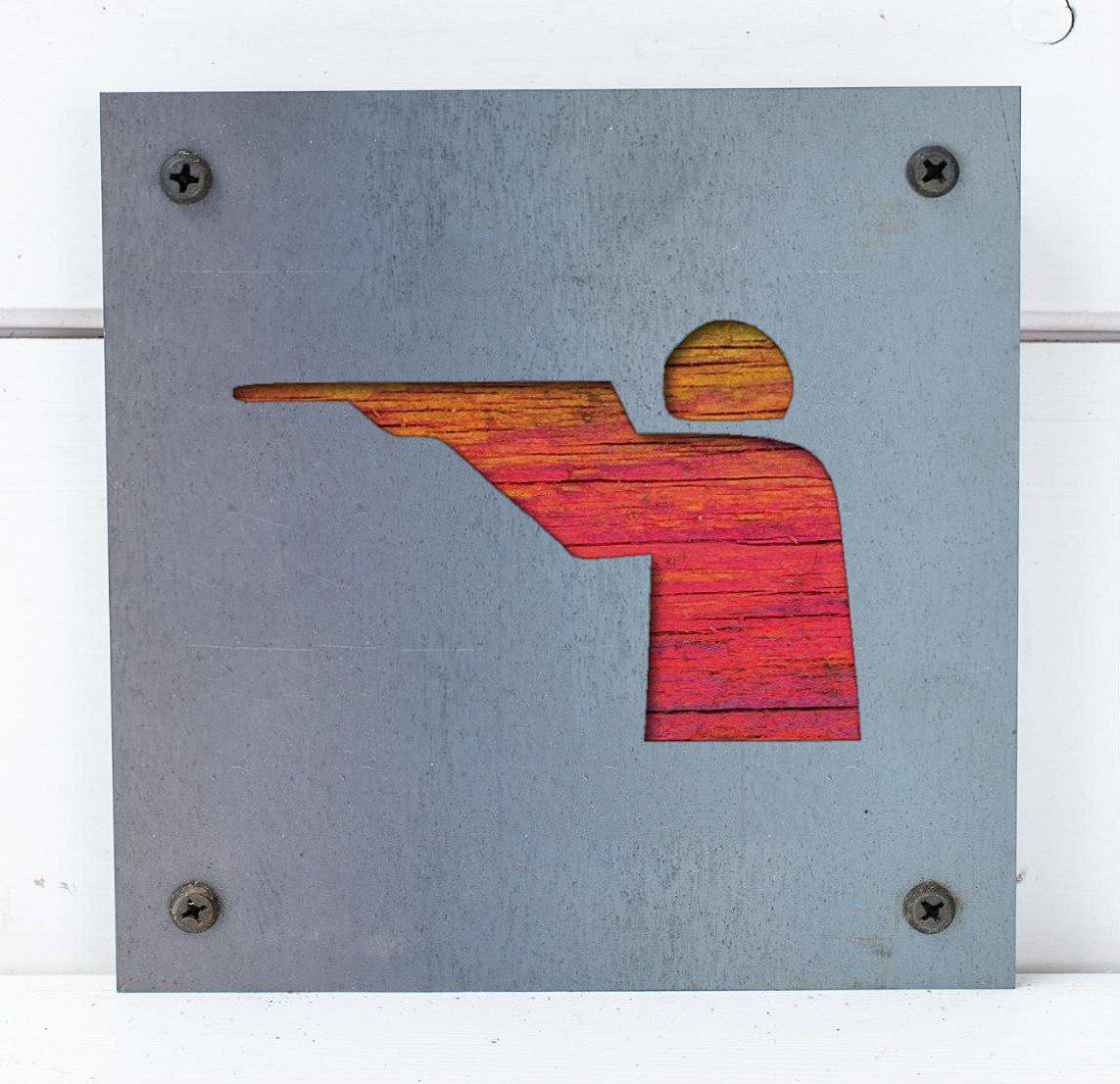 Hunter Metal Wall Art on Reclaimed Wood, Hunting Sign, Hunter Gift for Dad