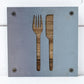 Fork and Knife Metal Wall Art on Reclaimed Wood, Kitchen Sign, Dining Room Decor