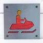 Snowmobile Metal Wall Art on Reclaimed Wood, Small 5.5 Inch Sled Sign, Sledder Gift