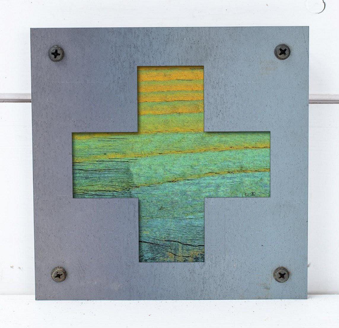 First Aid Cross Metal Wall Art on Reclaimed Wood, First Aid Kit Sign, Nurse Gift