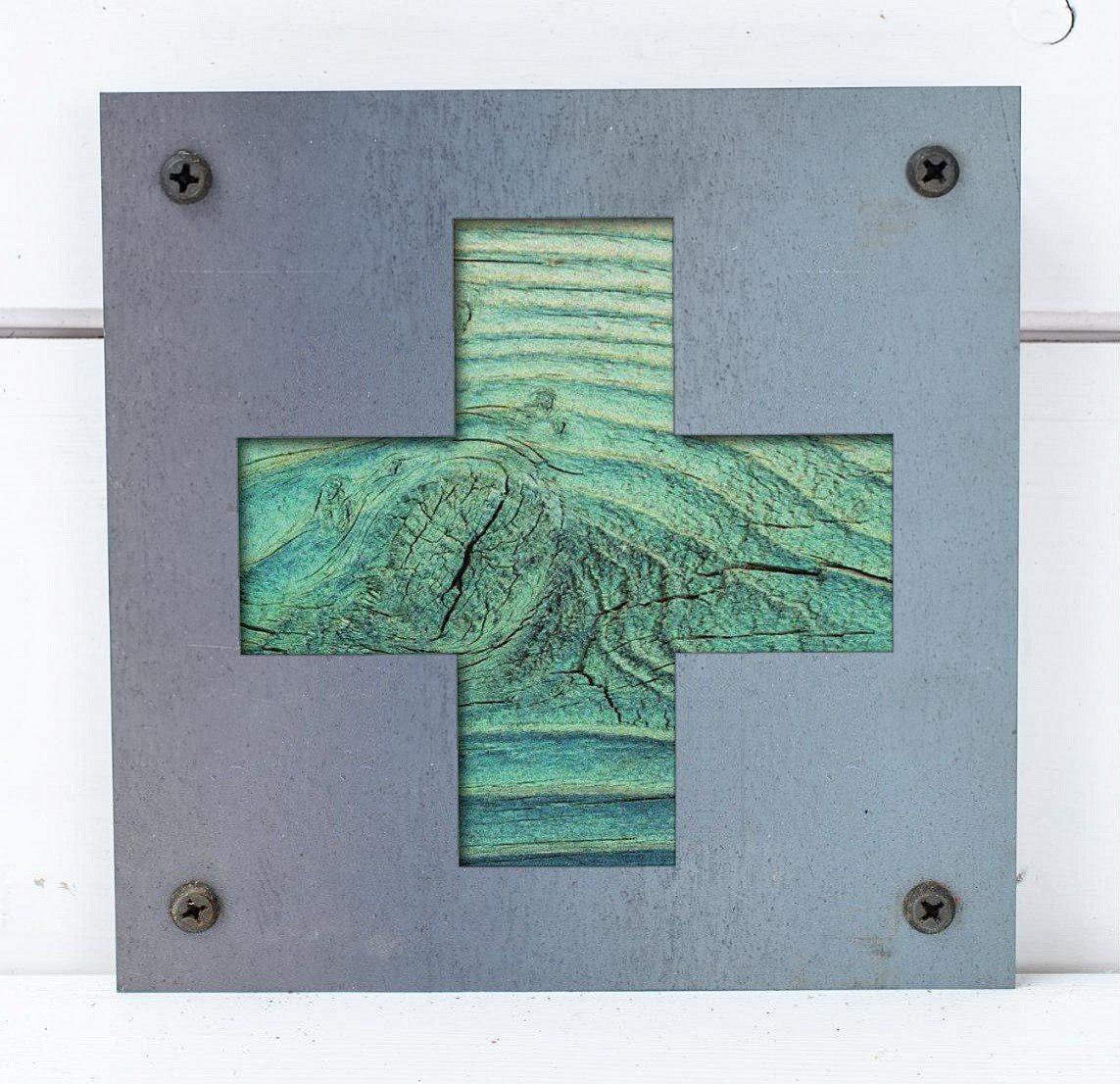 First Aid Cross Metal Wall Art on Reclaimed Wood, First Aid Kit Sign, Nurse Gift