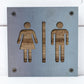 Restroom Metal Sign on Reclaimed Wood, Men and Women Bathroom Sign, Rustic Decor