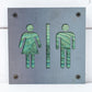 Restroom Metal Sign on Reclaimed Wood, Men and Women Bathroom Sign, Rustic Decor