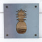 Pineapple Metal Wall Art on Reclaimed Wood, Tropical Kitchen Decor, Welcome Sign