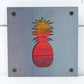 Pineapple Metal Wall Art on Reclaimed Wood, Tropical Kitchen Decor, Welcome Sign