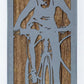Mountain Biker Metal Wall Art on Reclaimed Wood, Tall 12.5 Inch MTB Sign