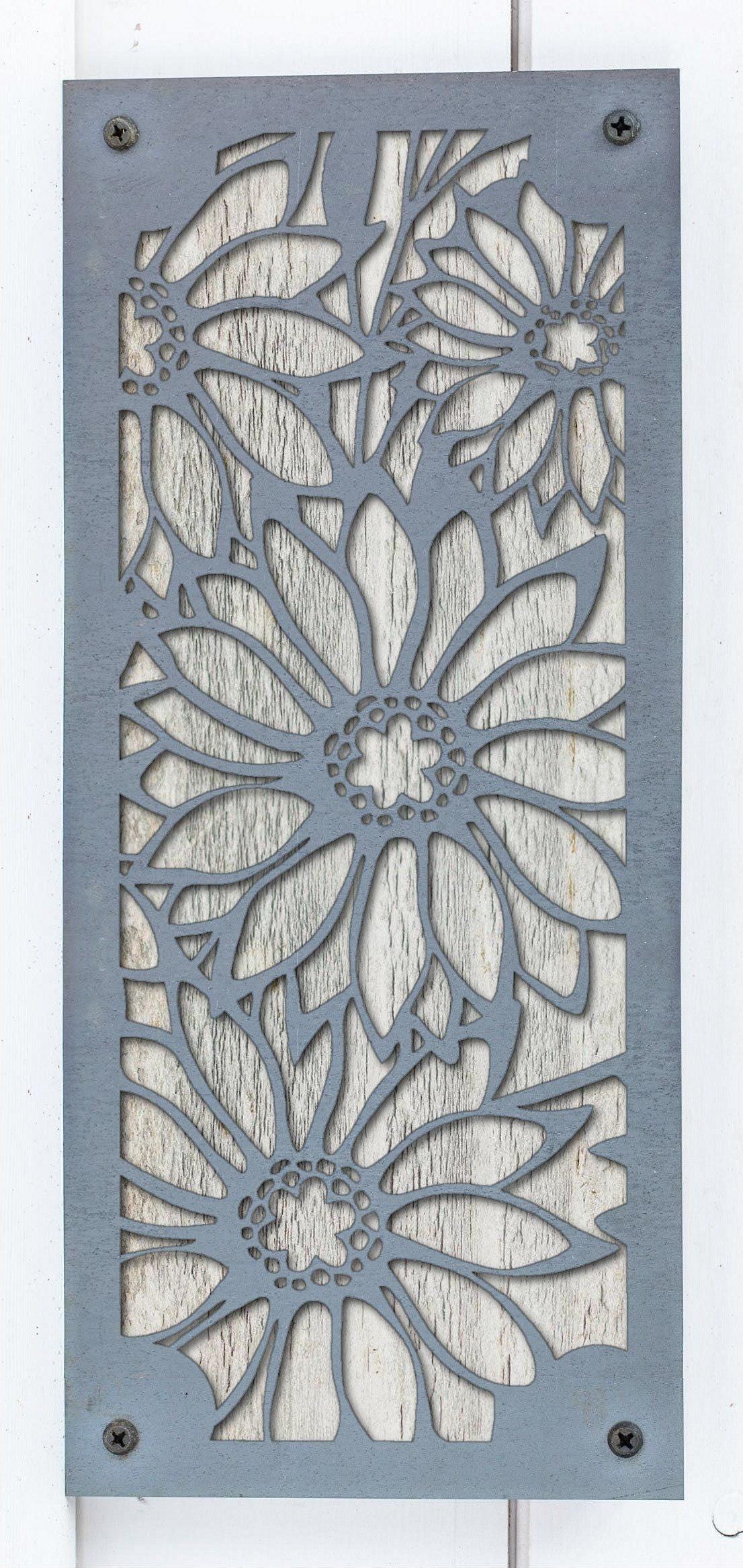 Daisy Metal Wall Art on Reclaimed Wood, Tall 12.5 Inch Flower Decor, Gift for Her