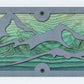 Mountains and Pines Metal Wall Art on Reclaimed Wood, 24 Inch Cabin Decor