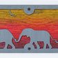 Elephant Family Metal Wall Art on Reclaimed Wood, 24 Inch Safari Decor