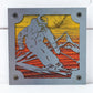 Skier Metal Wall Art on Reclaimed Wood, Downhill Ski Decor, Ski Lodge Gift