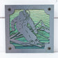 Skier Metal Wall Art on Reclaimed Wood, Downhill Ski Decor, Ski Lodge Gift