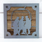 Ski Lift Riders Metal Wall Art on Reclaimed Wood, Chairlift Sign, Ski Cabin Decor