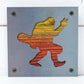 Bigfoot Snowboarder Metal Wall Art on Reclaimed Wood, Sasquatch Ski Cabin Sign