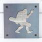 Bigfoot Snowboarder Metal Wall Art on Reclaimed Wood, Sasquatch Ski Cabin Sign