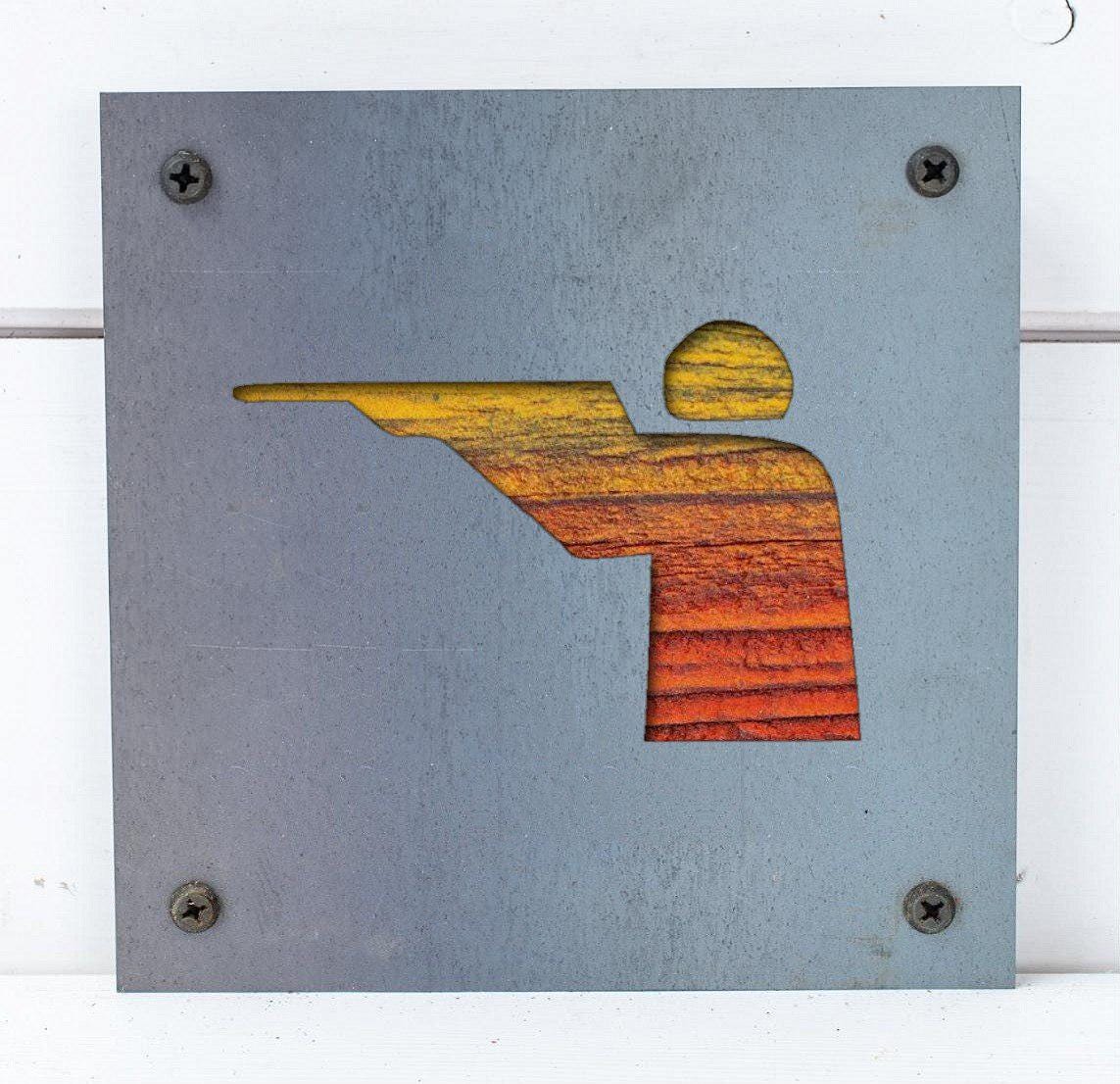 Hunter Metal Wall Art on Reclaimed Wood, Hunting Sign, Hunter Gift for Dad