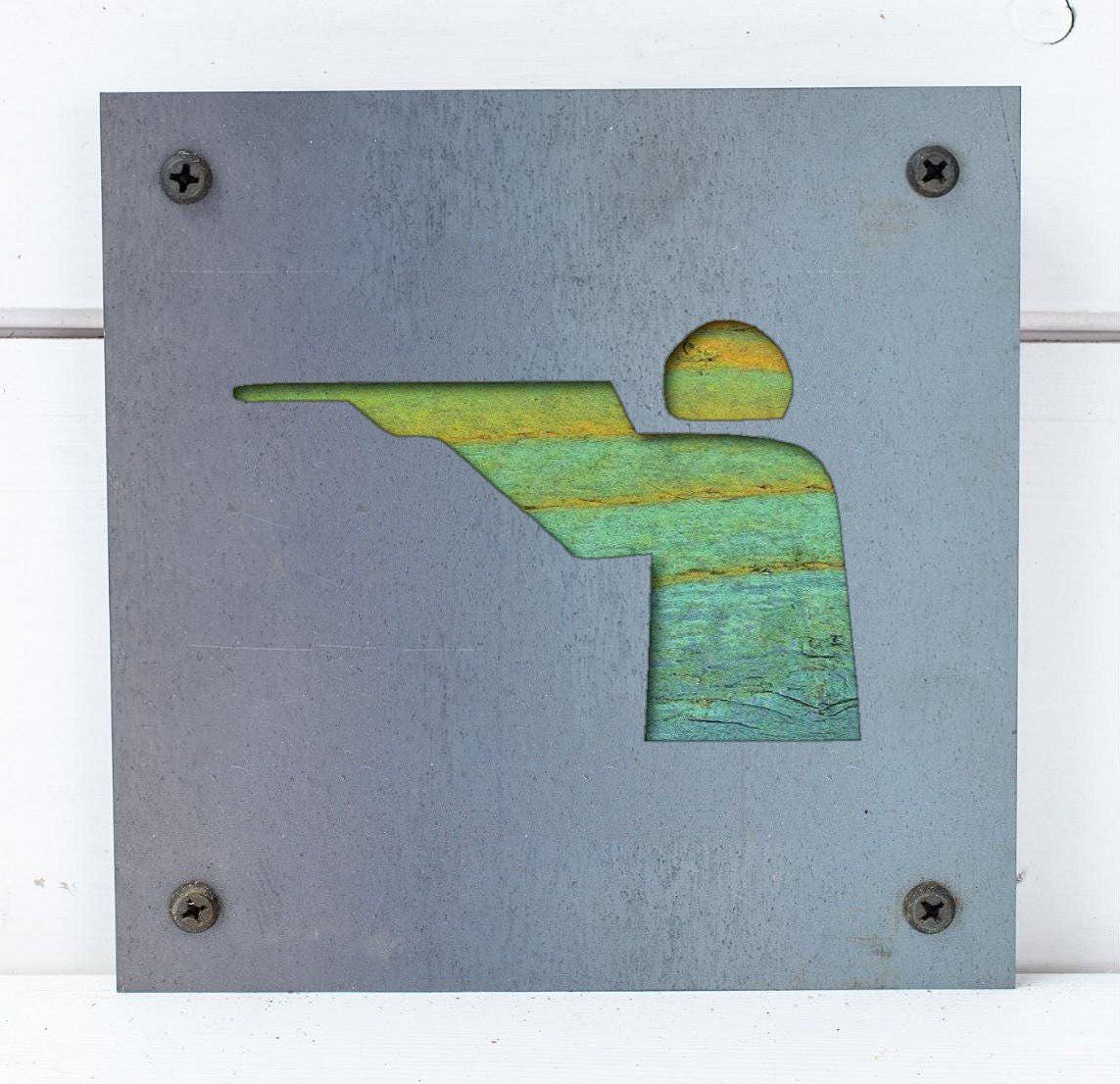 Hunter Metal Wall Art on Reclaimed Wood, Hunting Sign, Hunter Gift for Dad