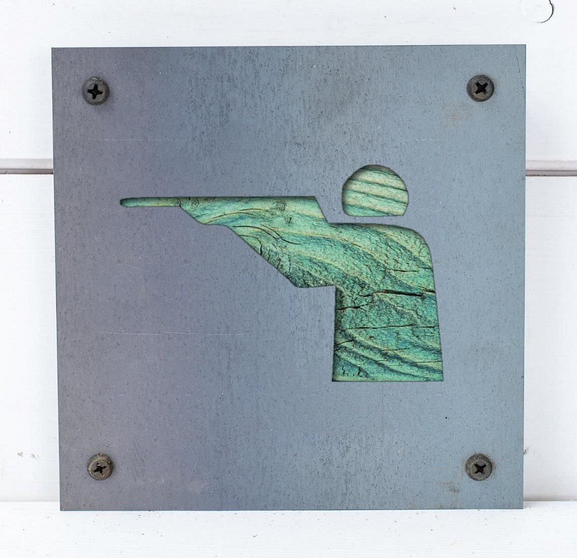 Hunter Metal Wall Art on Reclaimed Wood, Hunting Sign, Hunter Gift for Dad