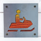 Snowmobile Metal Wall Art on Reclaimed Wood, Small 5.5 Inch Sled Sign, Sledder Gift