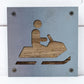 Snowmobile Metal Wall Art on Reclaimed Wood, Small 5.5 Inch Sled Sign, Sledder Gift