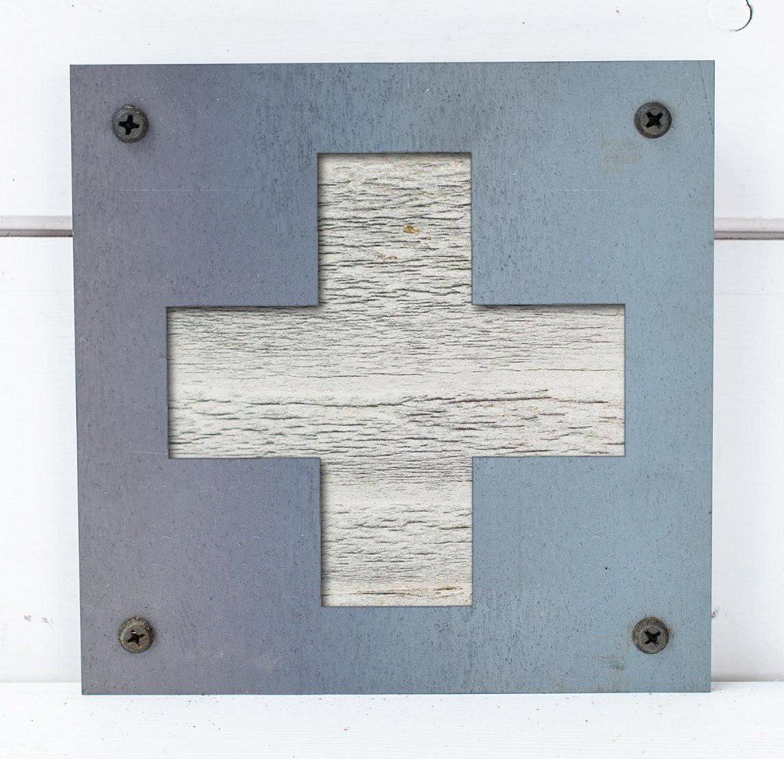 First Aid Cross Metal Wall Art on Reclaimed Wood, First Aid Kit Sign, Nurse Gift