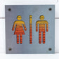 Restroom Metal Sign on Reclaimed Wood, Men and Women Bathroom Sign, Rustic Decor