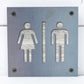 Restroom Metal Sign on Reclaimed Wood, Men and Women Bathroom Sign, Rustic Decor