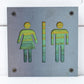 Restroom Metal Sign on Reclaimed Wood, Men and Women Bathroom Sign, Rustic Decor