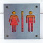 Restroom Metal Sign on Reclaimed Wood, Men and Women Bathroom Sign, Rustic Decor