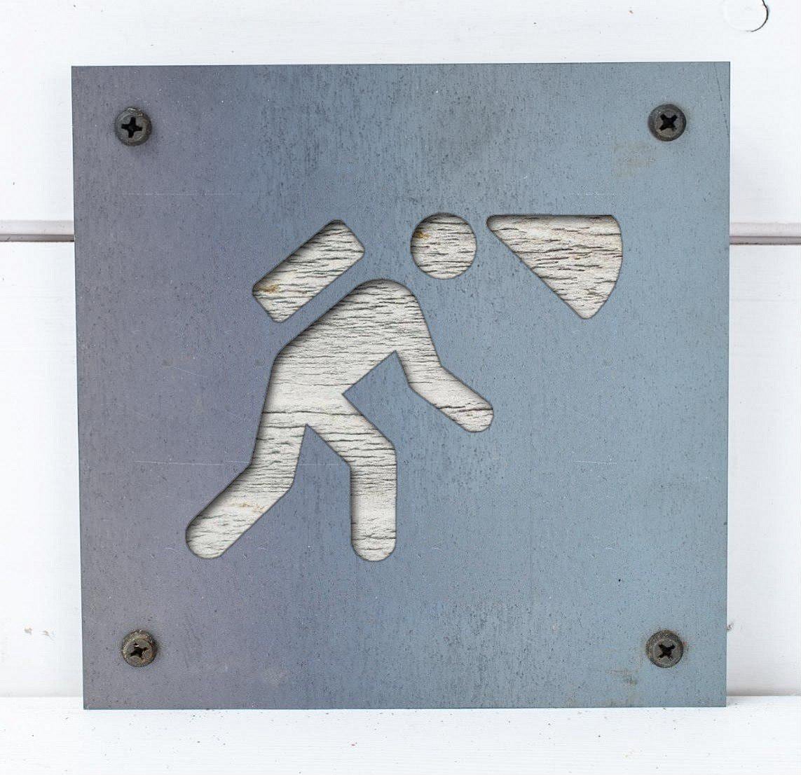 Caver Metal Wall Art on Reclaimed Wood, Spelunking Sign, Caving Gift