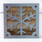 Snowflake Metal Wall Art on Reclaimed Wood, Winter Cabin Decor, Christmas Sign