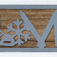 Ski LOVE Metal Sign on Reclaimed Wood, 12.5 Inch Ski Cabin Decor, Skier Gift