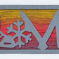 Ski LOVE Metal Sign on Reclaimed Wood, 12.5 Inch Ski Cabin Decor, Skier Gift