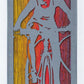 Mountain Biker Metal Wall Art on Reclaimed Wood, Tall 12.5 Inch MTB Sign