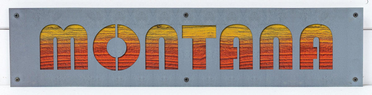 MONTANA Metal Sign on Reclaimed Wood, 24 Inch Montana Wall Art, Montana Gift