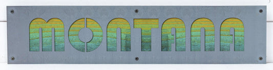 MONTANA Metal Sign on Reclaimed Wood, 24 Inch Montana Wall Art, Montana Gift