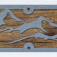 Mountains and Pines Metal Wall Art on Reclaimed Wood, 24 Inch Cabin Decor