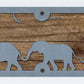 Elephant Family Metal Wall Art on Reclaimed Wood, 24 Inch Safari Decor