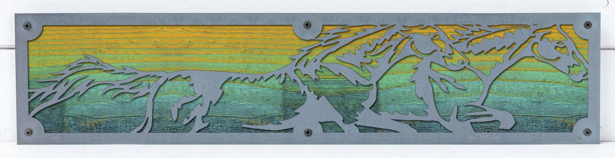 Running Horses Metal Wall Art on Reclaimed Wood, 24 Inch Western Decor