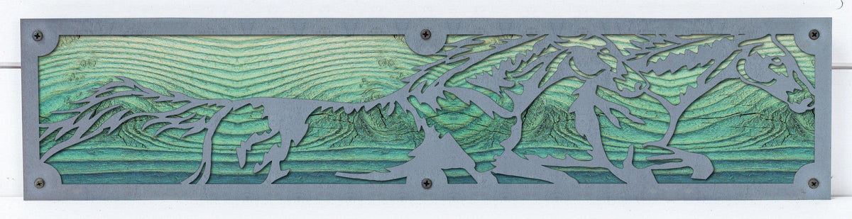 Running Horses Metal Wall Art on Reclaimed Wood, 24 Inch Western Decor