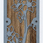 Cherry Blossom Metal Wall Art on Reclaimed Wood, Tall 24 Inch Floral Decor