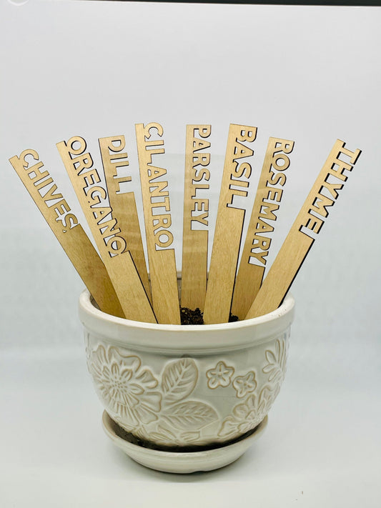 Herb Marker Set of 8 Eco Friendly Garden Christmas Gift Sustainable Gifts Stocking Stuffer Small Gifts