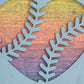 Baseball, Softball Heart Metal Art