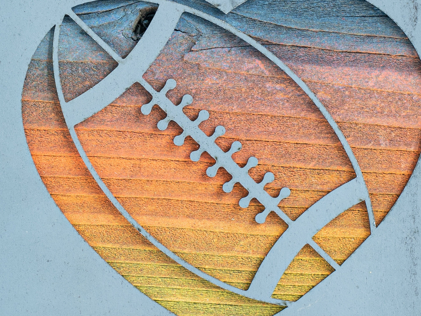 Metal Football Heart Wall Decor, Sports Decor