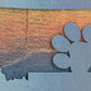 Montana Outline Wall Decor, Paw Print Montana Wall Decor
